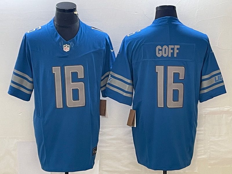 Men's Detroit Lions Jared Goff #16 Blue Vapor Limited Jerseys