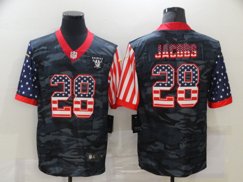 Men's Las Vegas Raiders Josh Jacobs #28 Grey Camouflage Game Jerseys