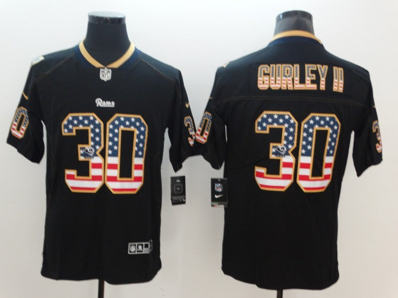 Men's Los Angeles Rams Todd Gurley II #30 Black Authentic Game Jerseys