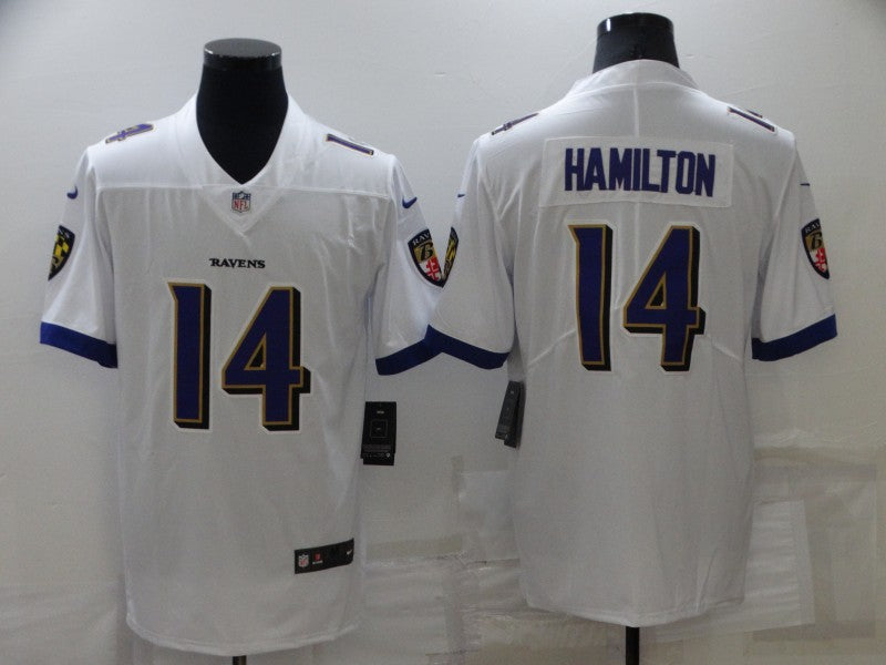 Men's Baltimore Ravens Kyle Hamilton #14 White Game Jerseys