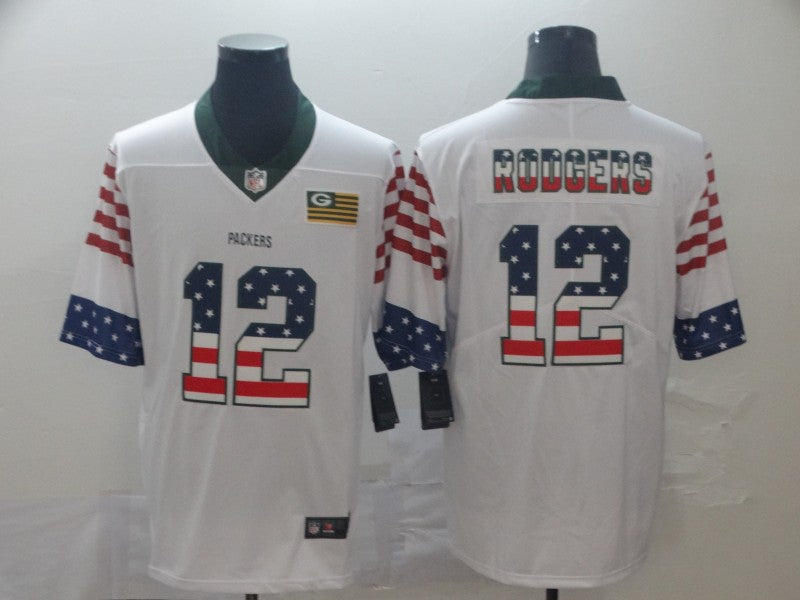 Men's Green Bay Packers Aaron Rodgers #12 White Player Game Jerseys