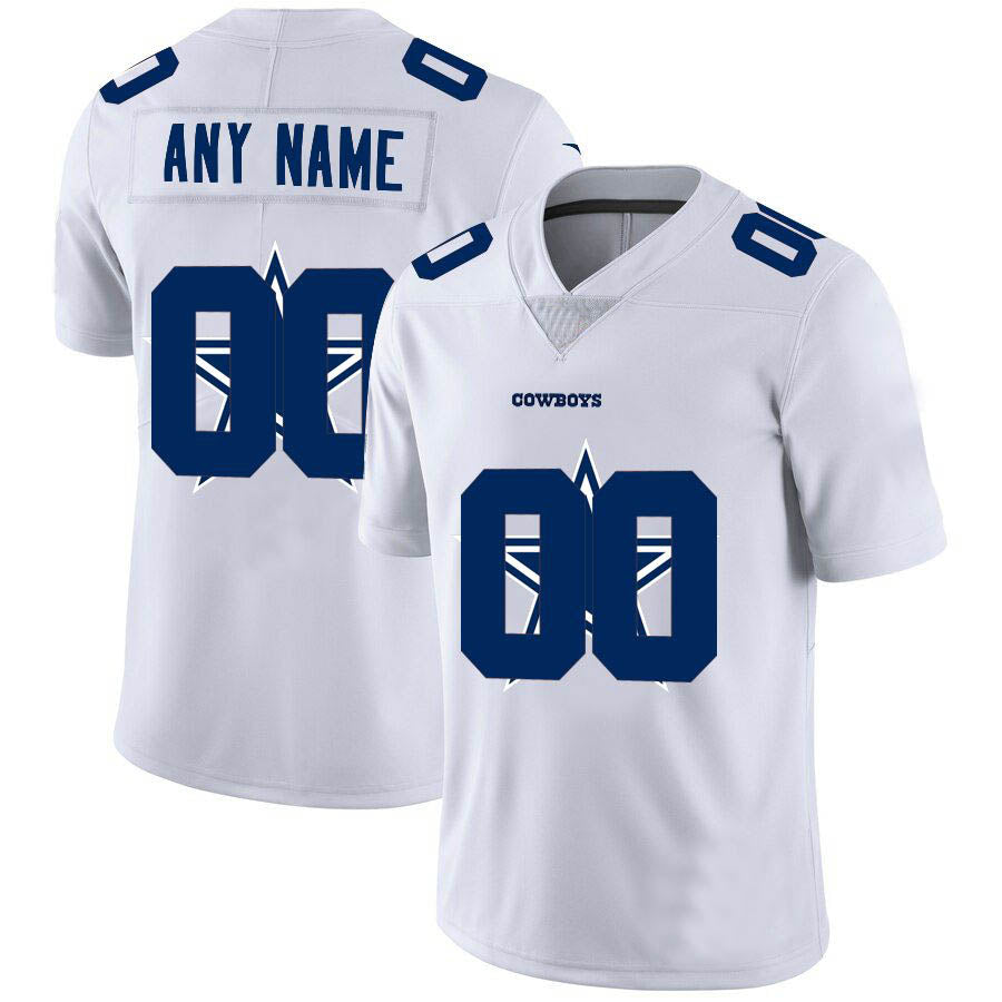 Custom1 Dallas Cowboys Jerseys Limited White Vapor Untouchable Team Big Logo