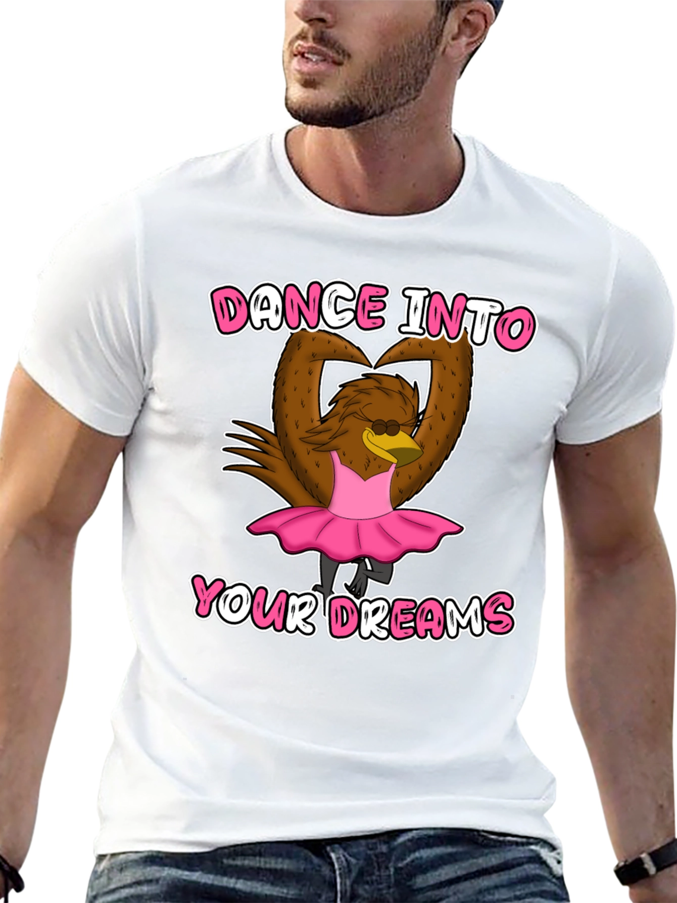 Dance Dreams T-Shirt: Ballerina Cartoon Bird Tee