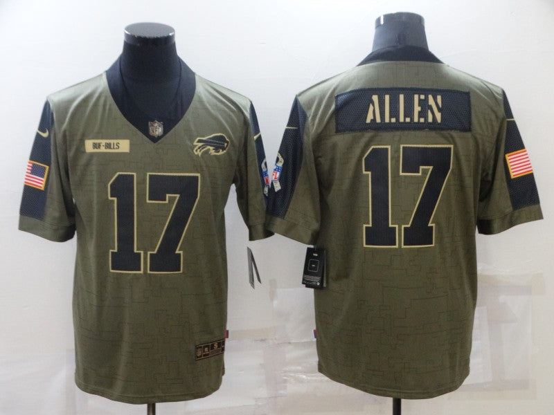 Men's Buffalo Bills Josh Allen #17 Brown Player Game Jerseys