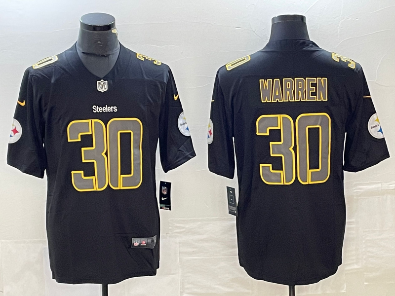 Men's Pittsburgh Steelers Jaylen Warren #30 Black Player Jerseys