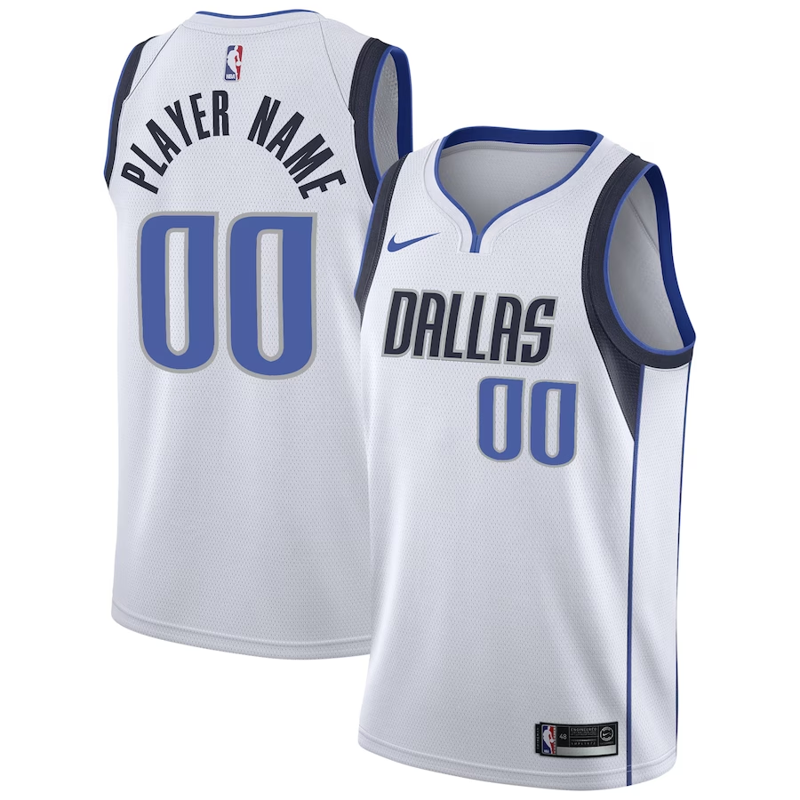 Men's Dallas Mavericks White 2020/21 Swingman Custom Jerseys - Association Edition