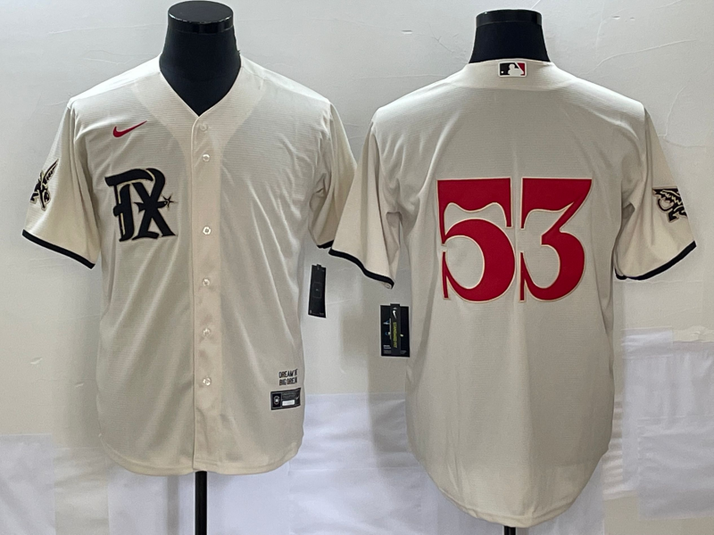 Men's Texas Rangers Adolis Garcia #53 Cream 2023 City Connect Replica Player Jerseys