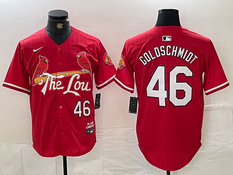 Men's St. Louis Cardinals Paul Goldschmidt #46 Red 2024 City Connect Limited Player Jerseys
