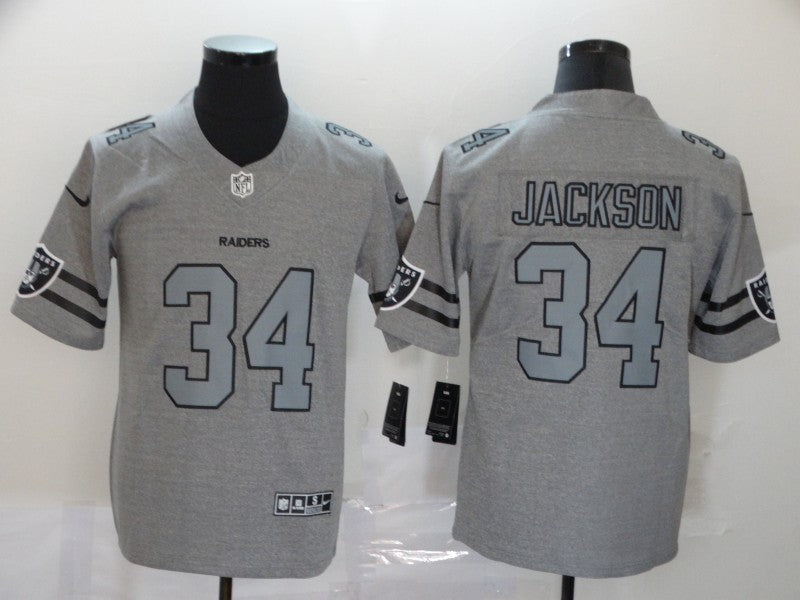Men's Las Vegas Raiders Bo Jackson #34 Gray Game Jerseys