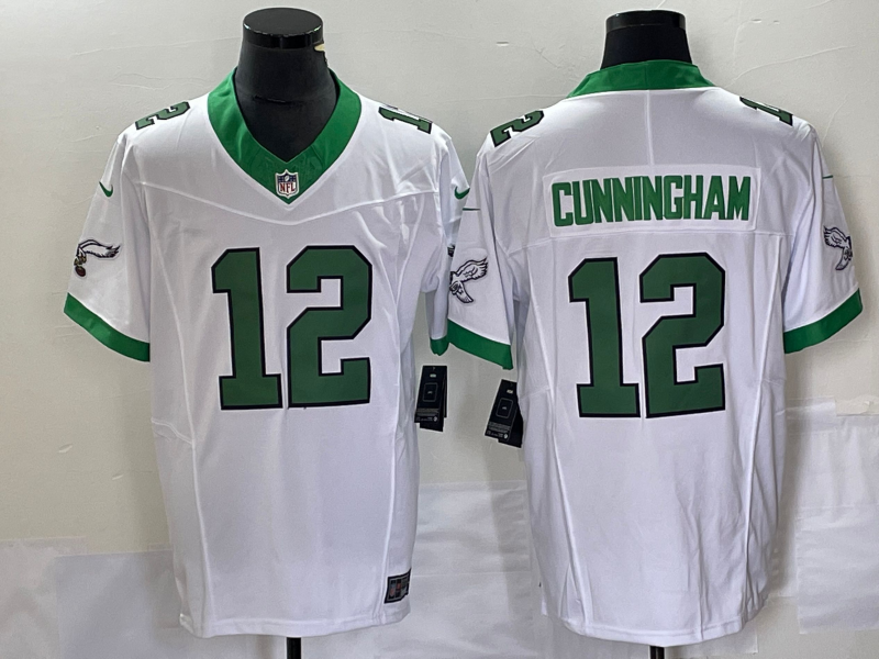 Men's Philadelphia Eagles Randall Cunningham #12 White Game Jerseys