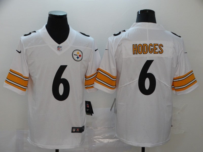 Men's Pittsburgh Steelers Devlin Hodges #6 White Game Jerseys