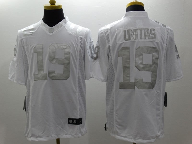 Men's Indianapolis Colts Johnny Unitas #19 White Game Jerseys