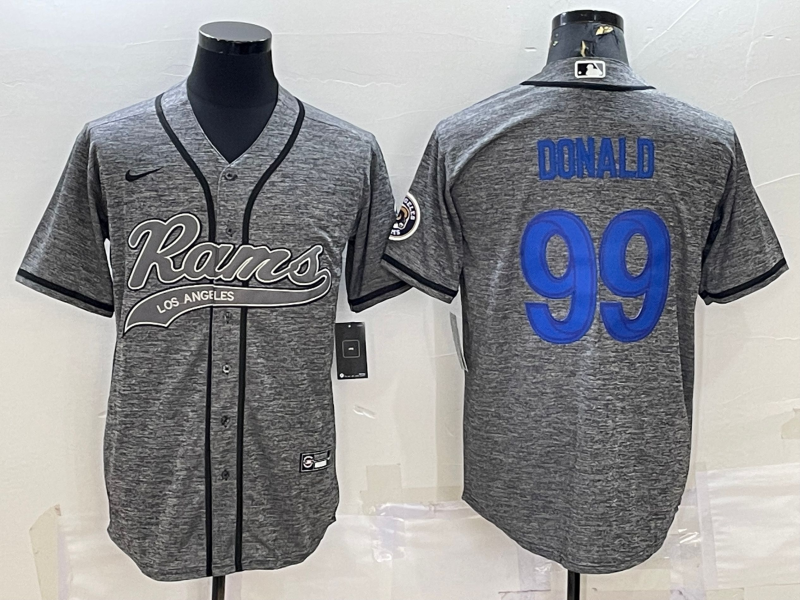 Men's Los Angeles Rams Aaron Donald #99 Gray Game Jerseys Joint Edition