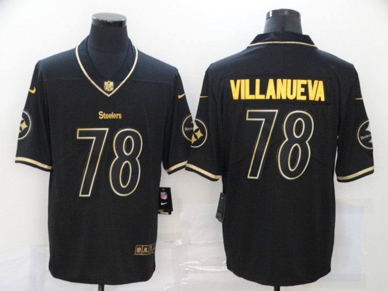 Men's Pittsburgh Steelers Alejandro Villanueva #78 Black Player Jerseys