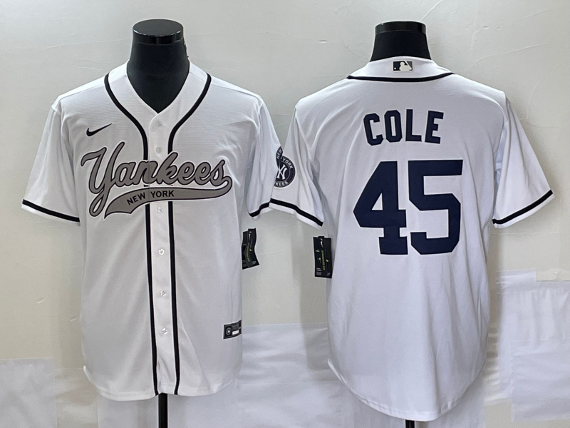 Men's New York Yankees Gerrit Cole #45 White Player Jerseys Joint Edition