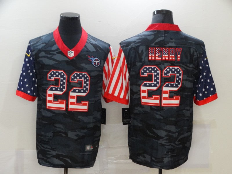 Men's Tennessee Titans Derrick Henry #22 Gray Camouflage Game Player Jerseys