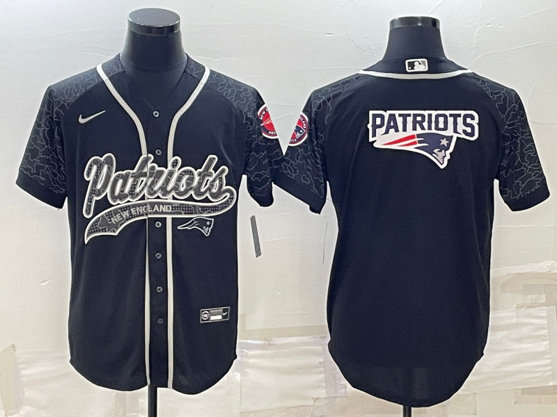 Men's New England Patriots Black RFLCTV Limited Jerseys