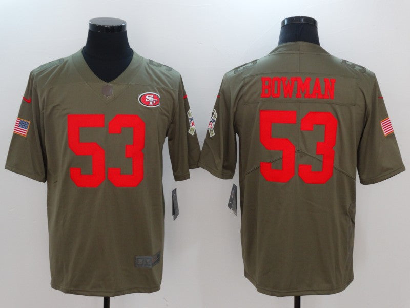 Men's San Francisco 49ers Navoro Bowman #53 Brown Game Jerseys