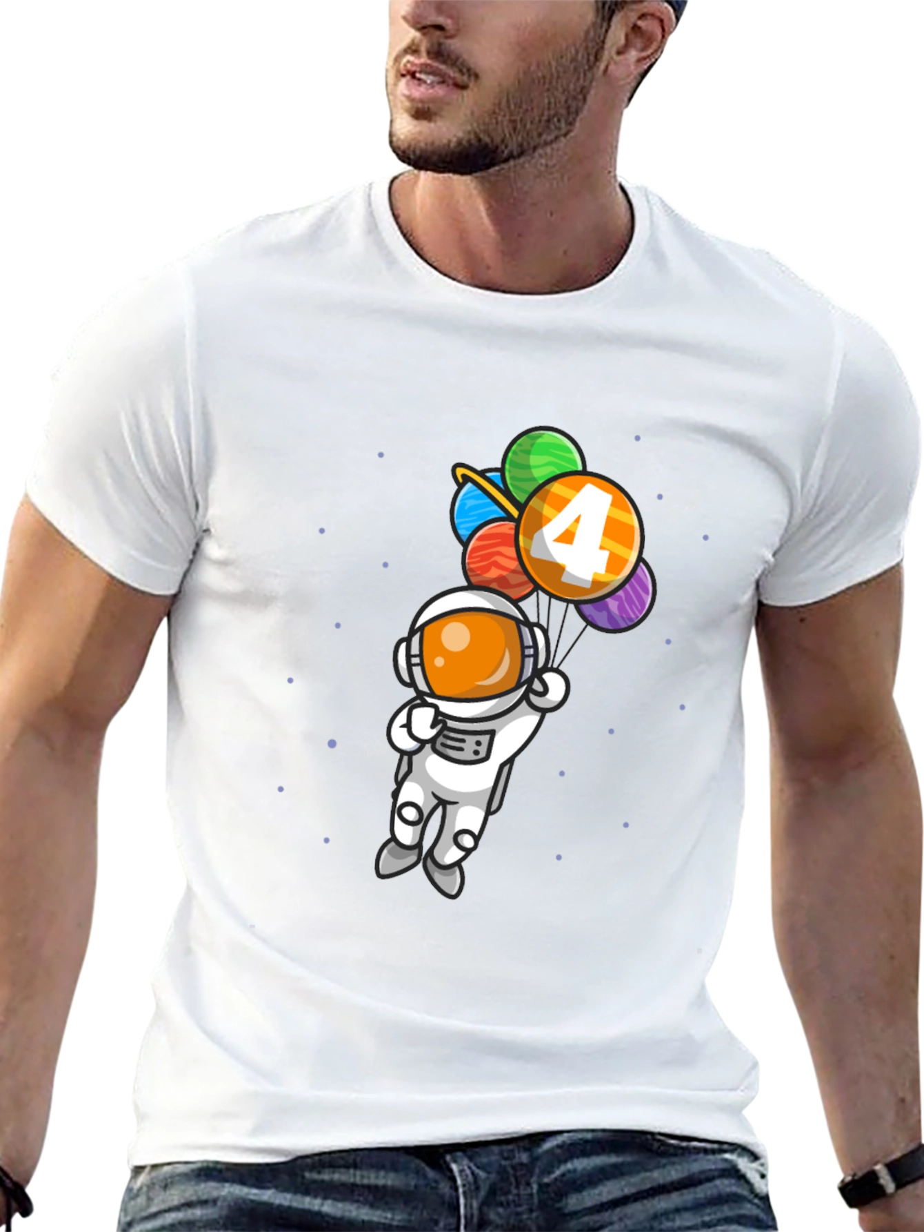 Astronaut Birthday Shirt - Number 4