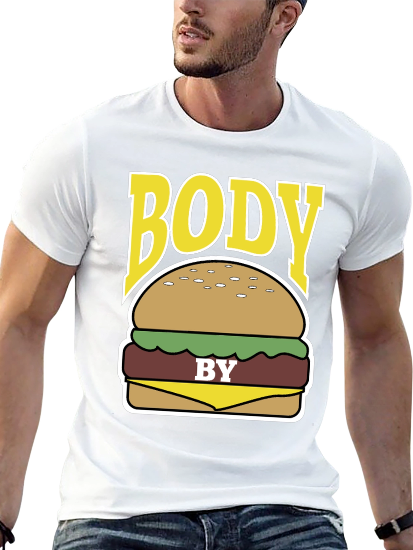 Body by Burger Funny Graphic T-Shirt