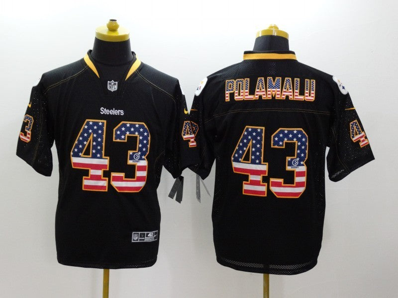Men's Pittsburgh Steelers Troy Polamalu #43 Black Alternate Game Jerseys