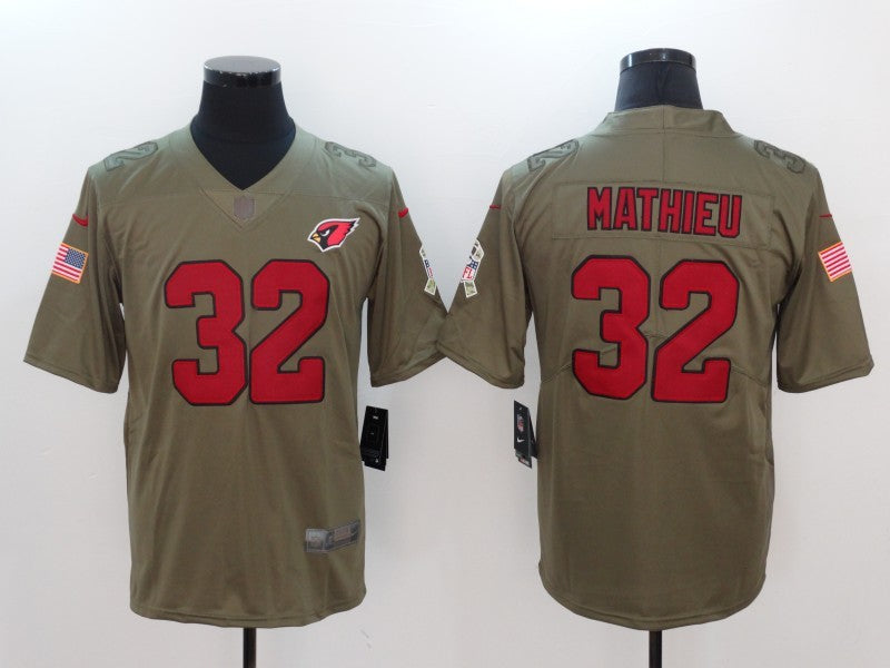 Men's Arizona Cardinals Tyrann Mathieu #32 Brown Game Jerseys