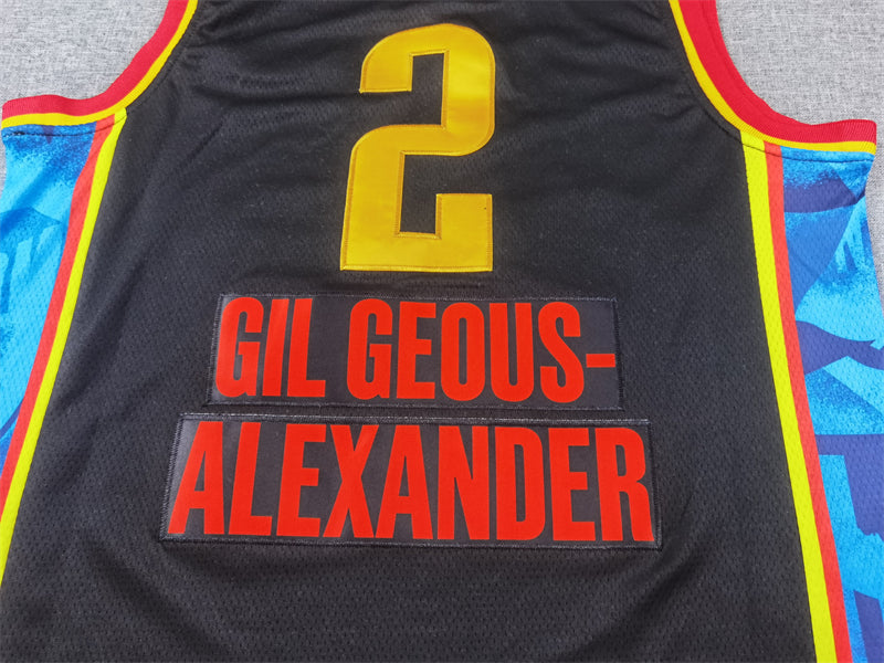 Men's Oklahoma City Thunder Shai Gilgeous-Alexander #2 Black 2024/25 Swingman Player Jerseys - City Edition