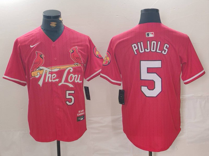 Men's St. Louis Cardinals Albert Pujols #5 Red 2024 City Connect Limited Player Jerseys