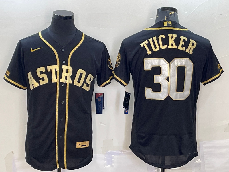 Men's Houston Astros Kyle Tucker #30 Black Replica Player Jerseys