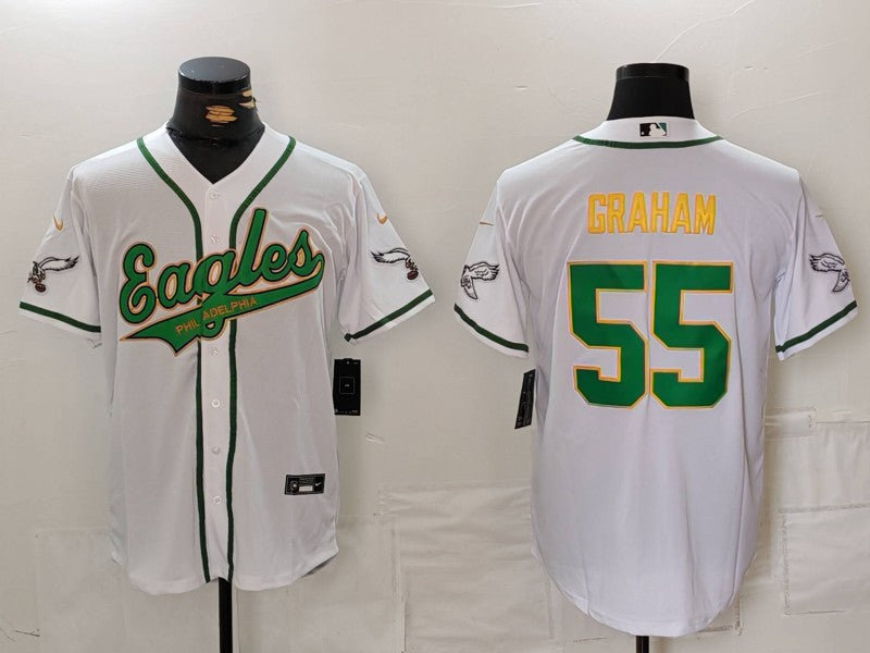 Men's Philadelphia Eagles Brandon Graham #55 White Player Jerseys