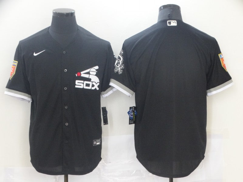 Men's Chicago White Sox Black Replica Blank Jerseys