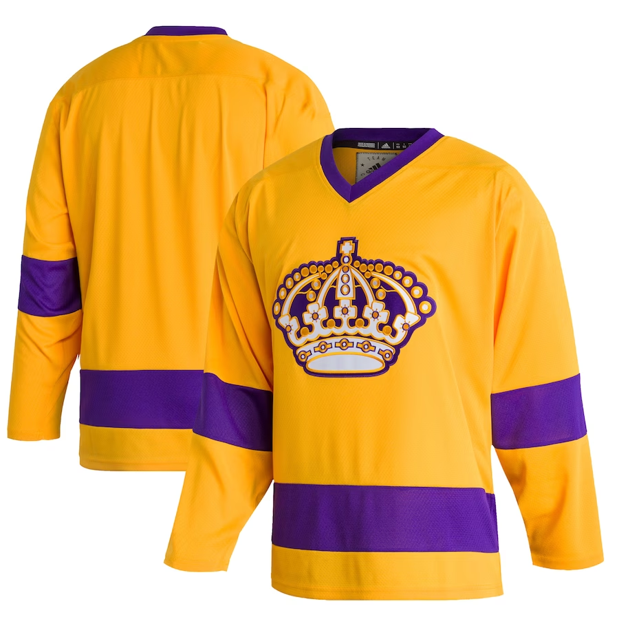 Men's Los Angeles Kings Gold Team Classics Authentic Blank Jerseys