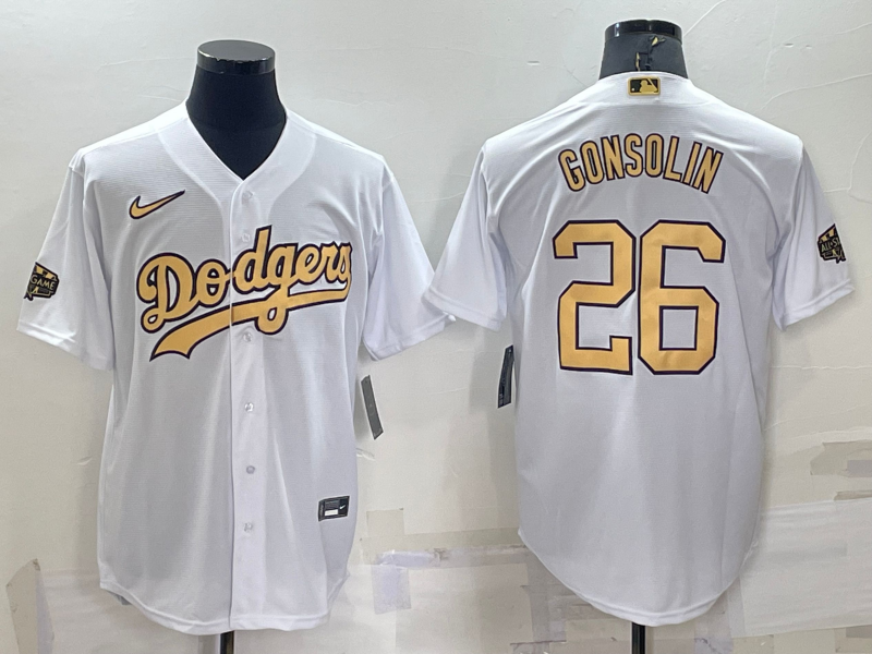 Men's Los Angeles Dodgers Tony Gonsolin #26 White Replica Baseball Jerseys