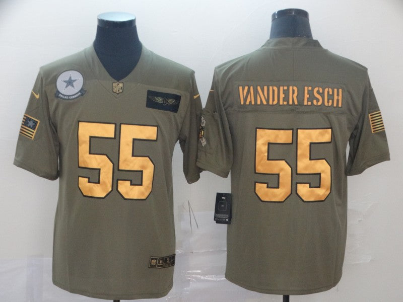Men's Dallas Cowboys Leighton Vander Esch #55 Brown Game Player Jerseys