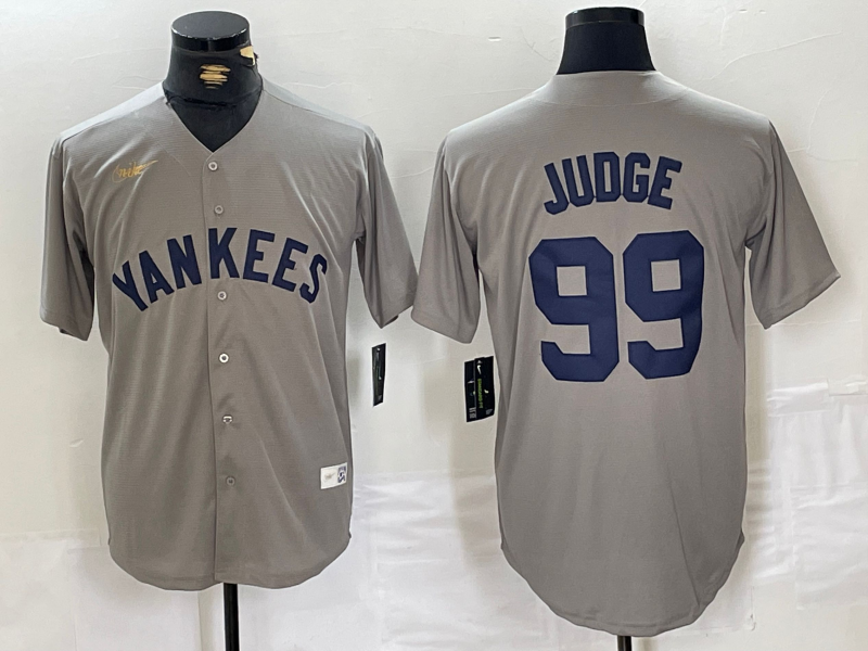 Men's New York Yankees Aaron Judge #99 Gray Road Cooperstown Collection Player Jerseys