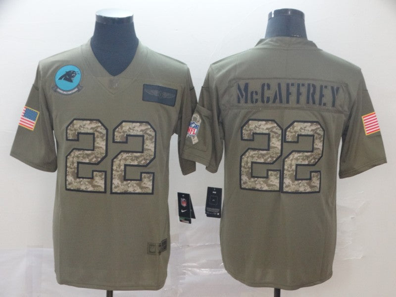 Men's Carolina Panthers Christian McCaffrey #22 Brown Game Player Jerseys