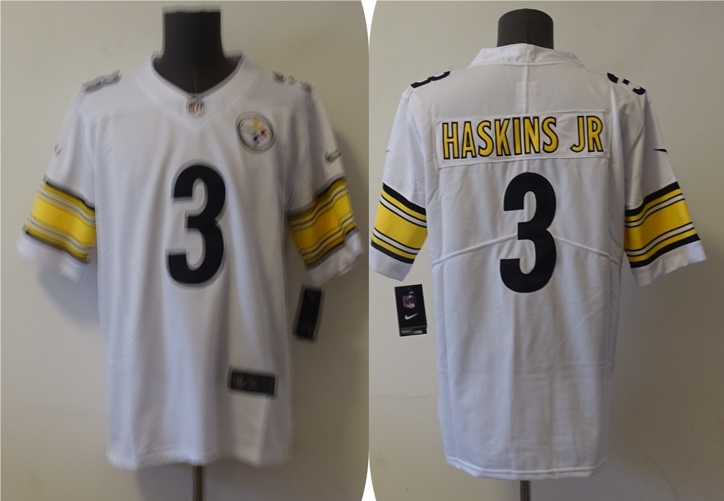 Men's Pittsburgh Steelers Dwayne Haskins Jr. #3 White Game Jerseys