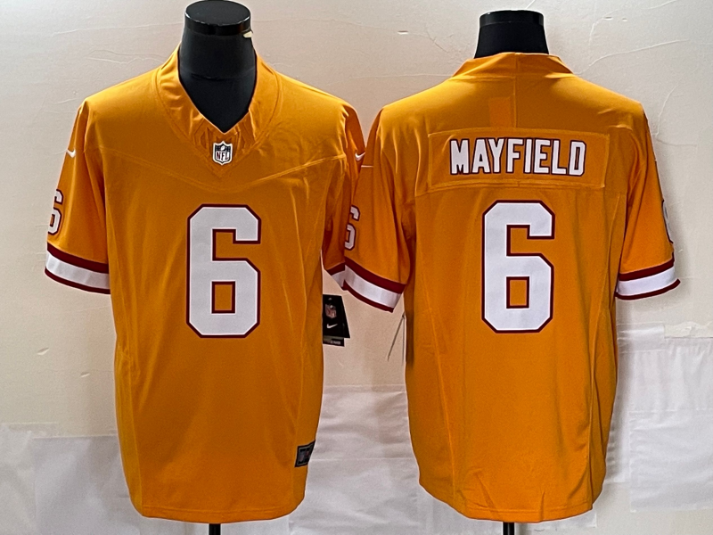 Men's Tampa Bay Buccaneers Baker Mayfield #6 Orange Throwback Game Jerseys