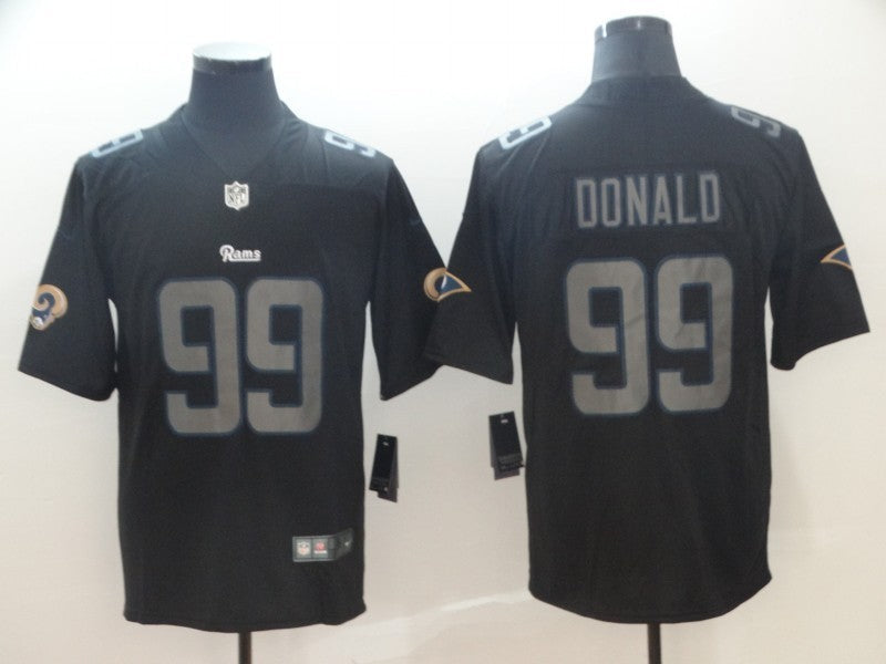 Men's Los Angeles Rams #99 Aaron Donald Black Authentic Game Jerseys