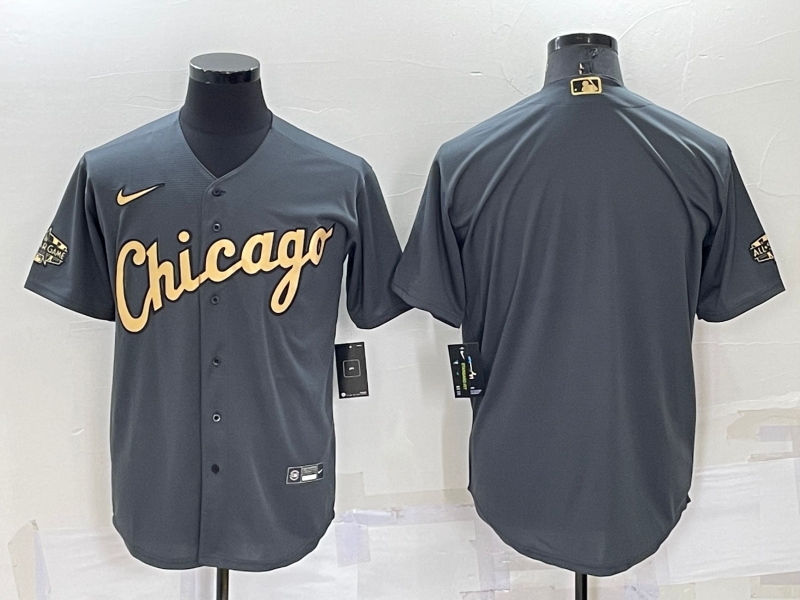 Men's Chicago White Sox Dark Gray Replica Blank Jerseys