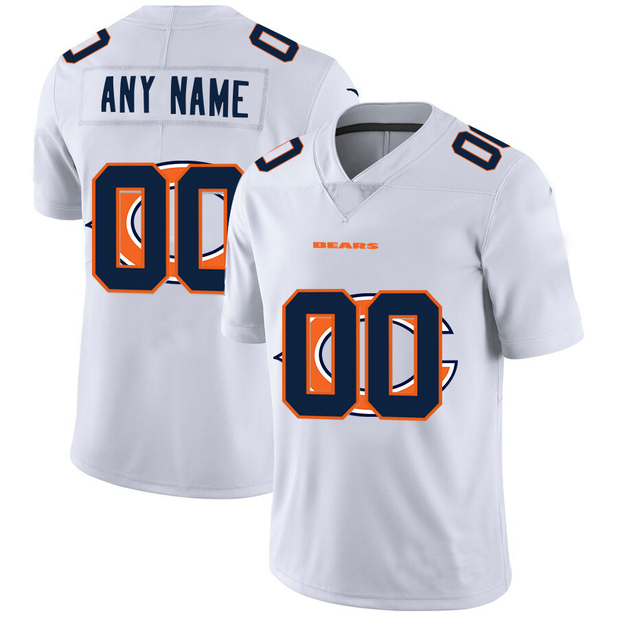 Custom1 Chicago Bears White Team Big Logo Vapor Untouchable Limited Jerseys Stitched Jerseys Football Jerseys