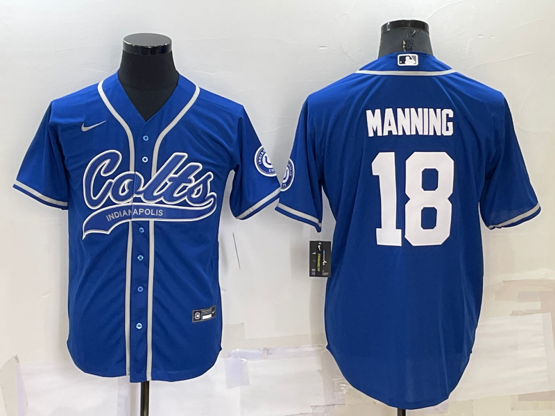 Men's Indianapolis Colts Peyton Manning #18 Royal Game Jerseys Joint Edition