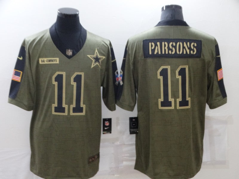 Men's Dallas Cowboys Micah Parsons #11 Brown Game Jerseys