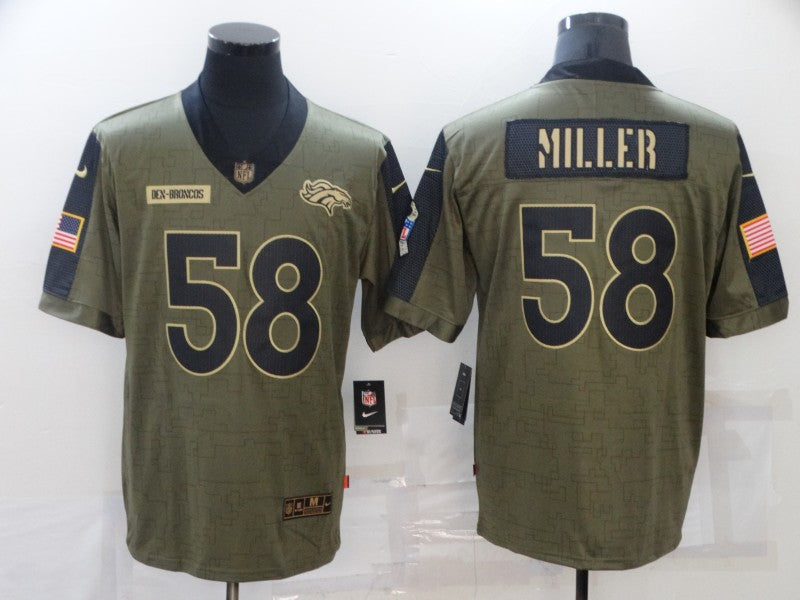 Men's Denver Broncos Von Miller #58 Brown Game Player Jerseys