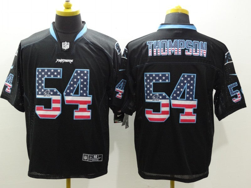 Men's Carolina Panthers Shaq Thompson #54 Black Game Jerseys