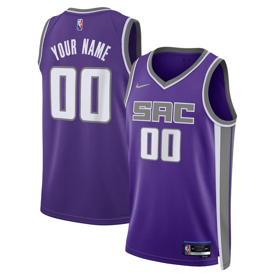 Men's Sacramento Kings Purple 2021/22 Diamond Swingman Custom Jerseys - Icon Edition
