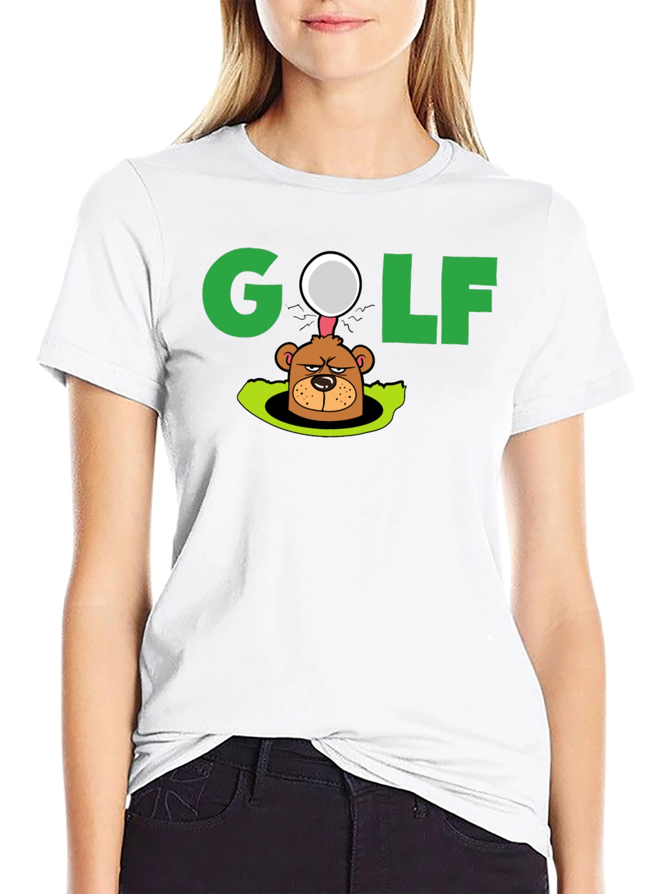 Golf Mole Cartoon Graphic T-Shirt