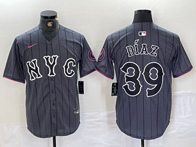 Men's New York Mets Edwin Diaz #39 Graphite 2024 City Connect Limited Player Jerseys