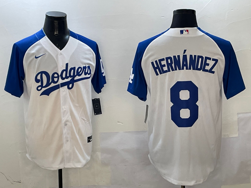 Men's Los Angeles Dodgers Enrique Hernandez #8 White Game Player Jerseys