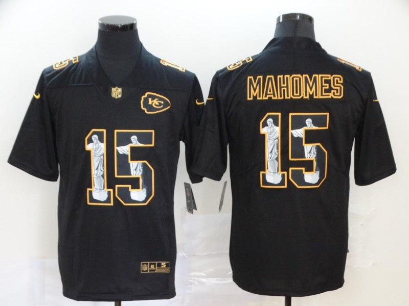 Men's Kansas City Chiefs #15 Patrick Mahomes Black Alternate Player Game Jerseys